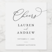 Zwart-wit bruiloft wijn label wijn etiket (Enkel label)