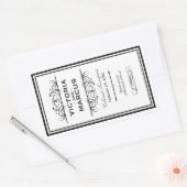 Zwart-wit Bruiloft Wijnfles Monogram Favor Rechthoekige Sticker (Envelop)
