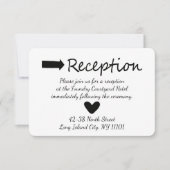 Zwart-Wit Bruiloftsfeest Hart En Pijl Kaart (Voorkant)