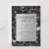 Zwart-wit bruiloftsfeest kaart (Voorkant)