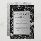 Zwart-wit bruiloftsfeest kaart (Voorkant / Achterkant)