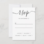 Zwart-wit bruiloftsreactie | Elegant Schrift RSVP Kaartje (Voorkant)