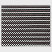 Zwart Wit Bruin Chevron Streep Cadeaupapier (Vlak)