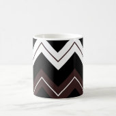 Zwart Wit Bruin Chevron Streep Koffiemok (Center)