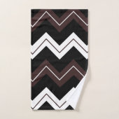 Zwart Wit Bruin Chevron Streep Patroon Bad Handdoek (Handdoek)