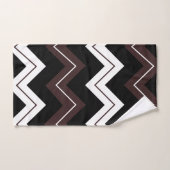 Zwart Wit Bruin Chevron Streep Patroon Bad Handdoek (Handdoek)