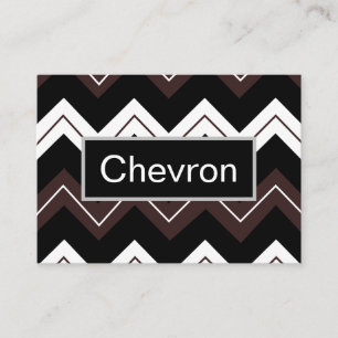 Zwart Wit Bruin Chevron Streep Patroon Visitekaartje