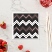 Zwart Wit Bruin Chevron Streep Servet (Insitu)
