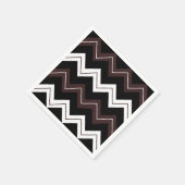 Zwart Wit Bruin Chevron Streep Servet (Hoek)
