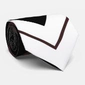 Zwart Wit Bruin Chevron Streeppatroon Stropdas (Opgerold)