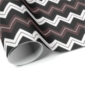 Zwart Wit Bruin Chevron Stripe Cadeaupapier (Rol Hoek)