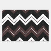 Zwart Wit Bruin Chevron Stripe Inpakpapier Vel (Voorkant 3)
