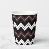 Zwart Wit Bruin Chevron Stripe Papieren Bekers (Achterkant)