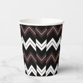 Zwart Wit Bruin Chevron Stripe Papieren Bekers (Links)