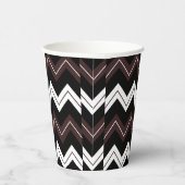 Zwart Wit Bruin Chevron Stripe Papieren Bekers (Rechts)