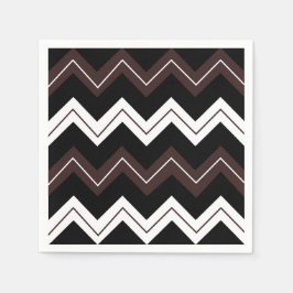Zwart Wit Bruin Chevron Stripe Servet