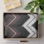Zwart Wit Bruin Chevron Stripe Tissuepapier (Geschenk)