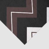 Zwart Wit Bruin Chevron Stripe Tissuepapier (Detail)
