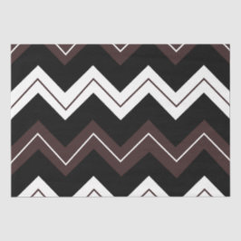 Zwart Wit Bruin Chevron Stripe Tissuepapier