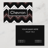 Zwart Wit Bruin Chevron Stripe Visitekaartje (Voorkant / Achterkant)