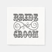 Zwart-wit bruin en bruin design servetten (Voorkant)