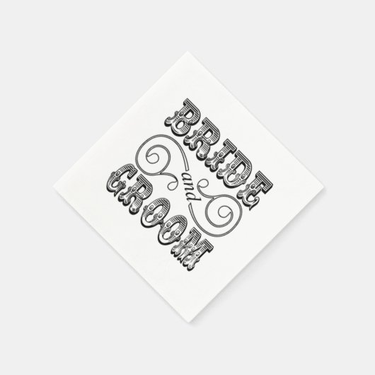 Zwart-wit bruin en bruin design servetten (Hoek)