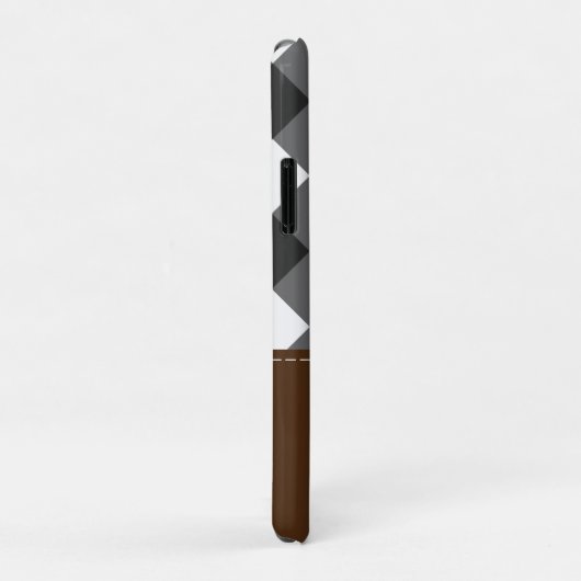 Zwart Wit Bruin Gepersonaliseerde Plaid Case-Mate iPhone Case (Achterkant/rechts)