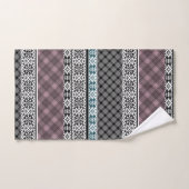 Zwart-wit bruin patchwork kant bad handdoek (Handdoek)