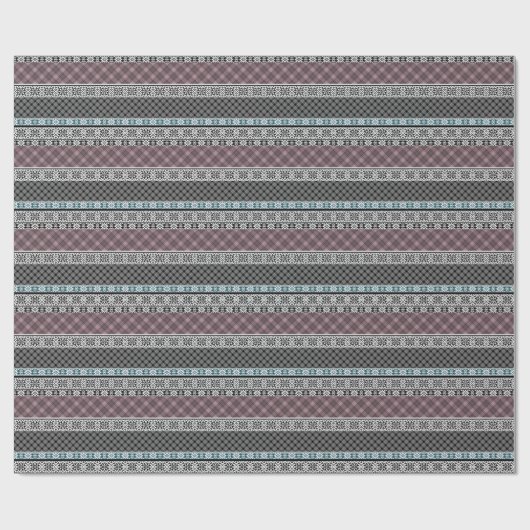 Zwart-wit bruin patchwork kant cadeaupapier (Vlak)