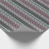 Zwart-wit bruin patchwork kant cadeaupapier (Hoek)