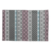 Zwart-wit bruin patchwork kant kussensloop (Achterkant)