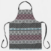 Zwart-wit bruin patchwork kant schort (Voorkant)