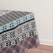 Zwart-wit bruin patchwork kant tafelkleed (Voorbeeld)