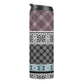 Zwart-wit bruin patchwork kant thermosbeker (Geroteerd rechts)