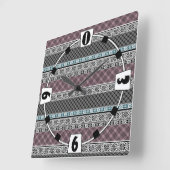 Zwart-wit bruin patchwork kant vierkante klok (Hoek)