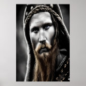 Zwart wit bruin portret van een wandelaar | AI Art Poster (Voorkant)