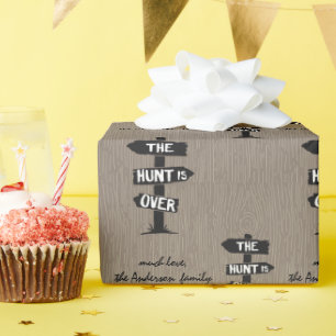 Zwart Wit & Bruin Rustieke Geweien De Jacht is Voo Cadeaupapier