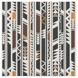 Zwart, wit, bruin tribaal patroon stof