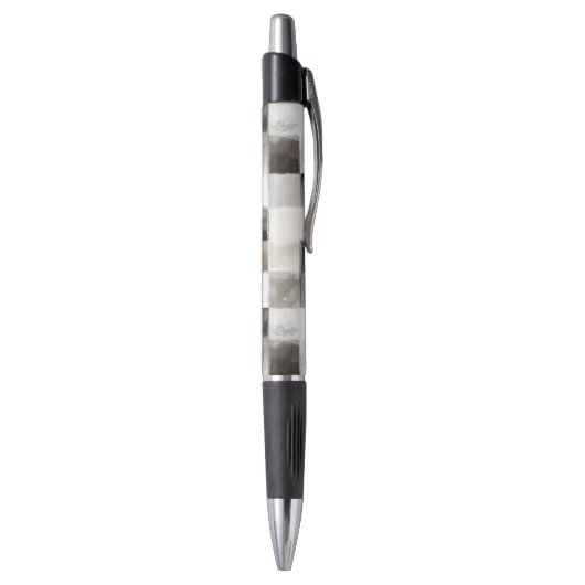 Zwart Wit Bruine Vierkanten Pen (Achterkant (Verticaal))