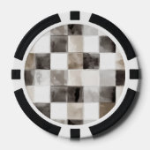 Zwart Wit Bruine Vierkanten Poker Chips (Voorkant)