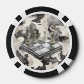 Zwart Wit Bruine Vierkanten Poker Chips (Achterkant)