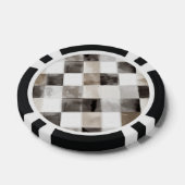 Zwart Wit Bruine Vierkanten Poker Chips (Enkel)