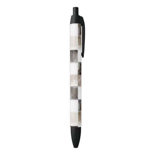 Zwart Wit Bruine Vierkanten Zwarte Inkt Pen (Achterkant (Verticaal))