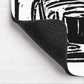 Zwart-wit brullende Leeuw Lino Cut Muismat (Hoek)