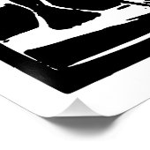 Zwart-wit brullende Leeuw Lino Cut Perfect Poster (Hoek)