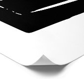 Zwart-wit brullende Leeuw Lino Cut Poster (Hoek)