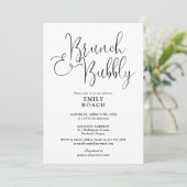 Zwart-wit brunch en bubbelig Vrijgezellenfeest Kaart (Staand voorkant)