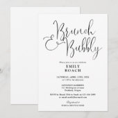 Zwart-wit brunch en bubbelig Vrijgezellenfeest Kaart (Voorkant / Achterkant)