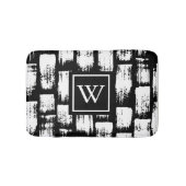 Zwart-wit Brush Abstract Badmat (Voorkant)
