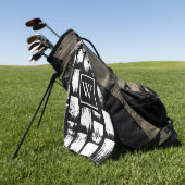 Zwart-wit Brush Abstract Golfhanddoek (Groen)